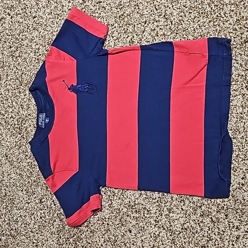 Polo Boys Tee Shirt| Size 8 | Blue and Red|